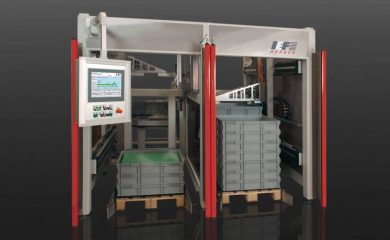 The euroSTACK is the ideal system for palletising trays that are provided on Euro pallets and in high quantities