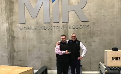 Ross Lacy and Vince Harper from RARUK Automation at MiR Mobile Industrial Robots